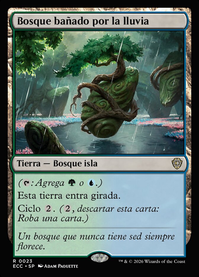 Bosque bañado por la lluvia