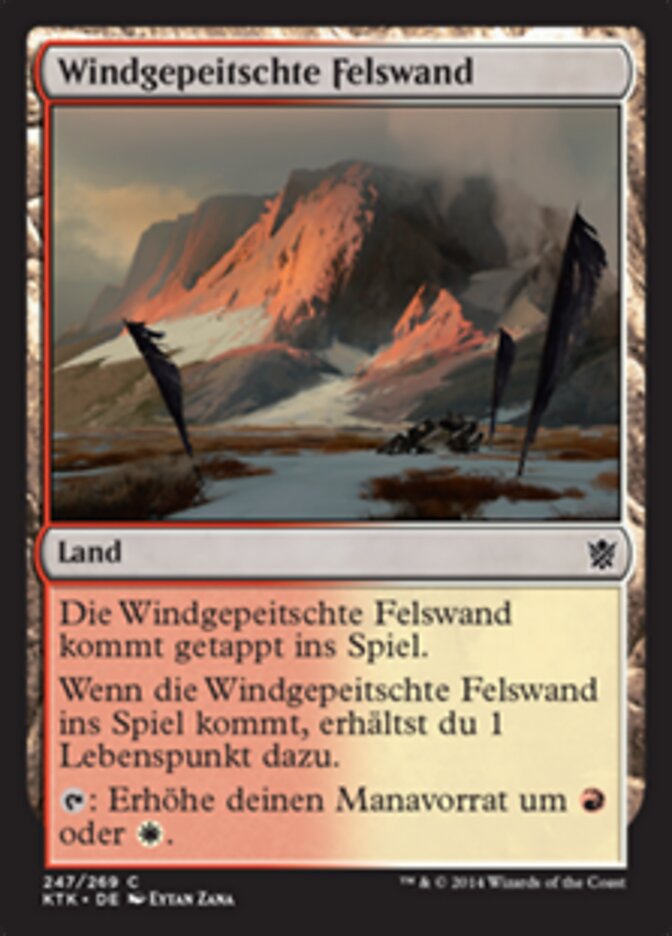 Windgepeitschte Felswand