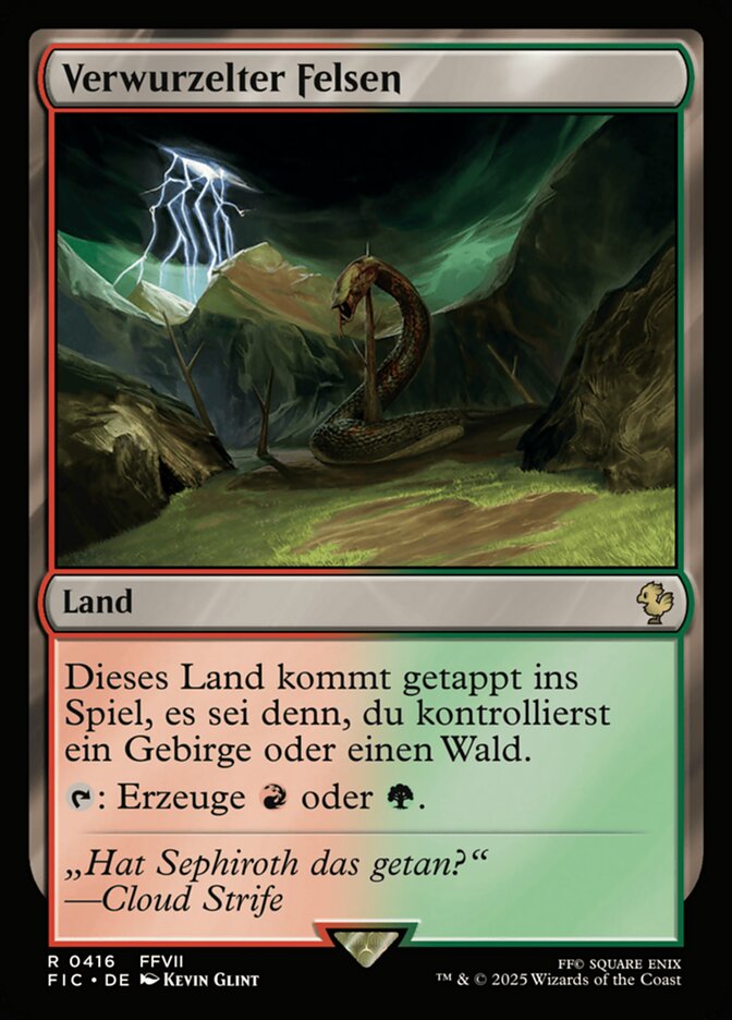 Verwurzelter Felsen