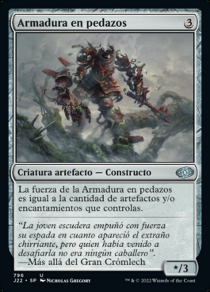 Armadura en pedazos