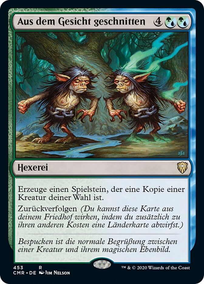 Aus dem Gesicht geschnitten