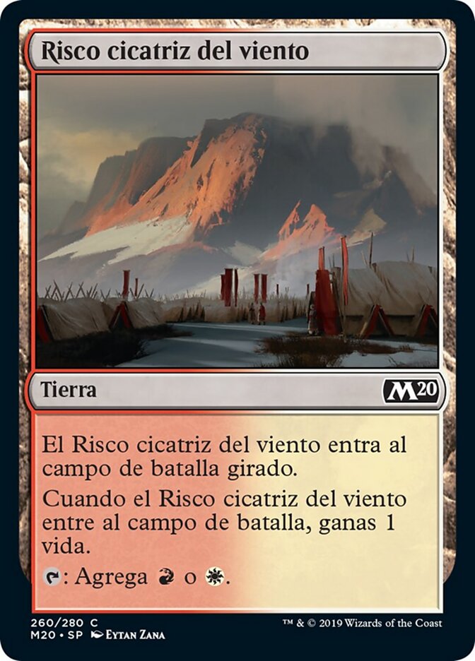 Risco cicatriz del viento