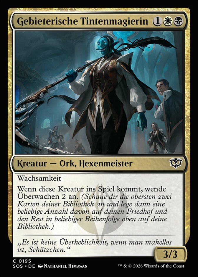 Gebieterische Tintenmagierin