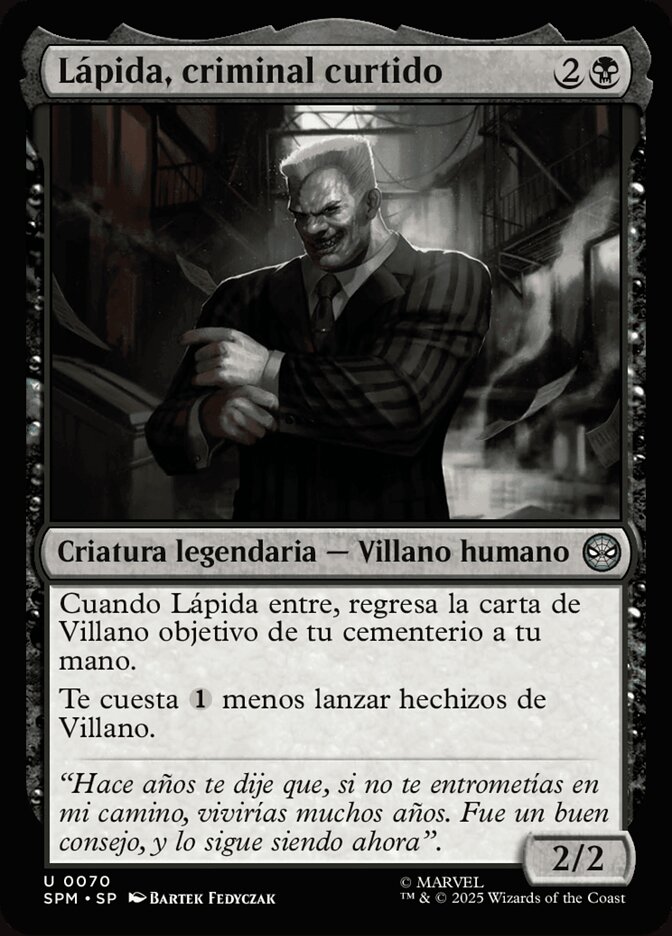 Lápida, criminal curtido