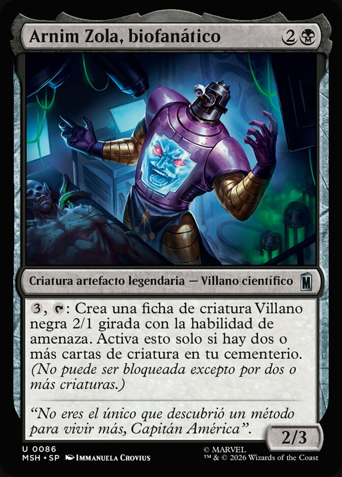 Arnim Zola, biofanático