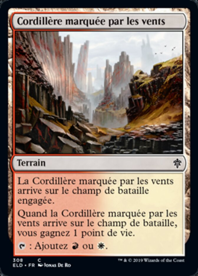 Cordillère marquée par les vents
