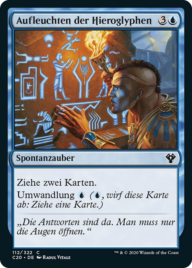 Aufleuchten der Hieroglyphen