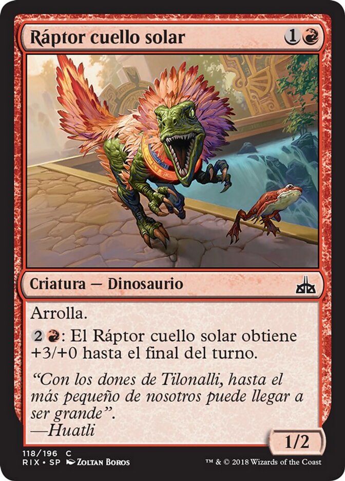 Ráptor cuello solar