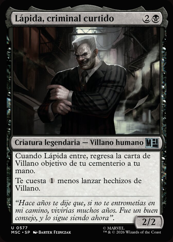 Lápida, criminal curtido