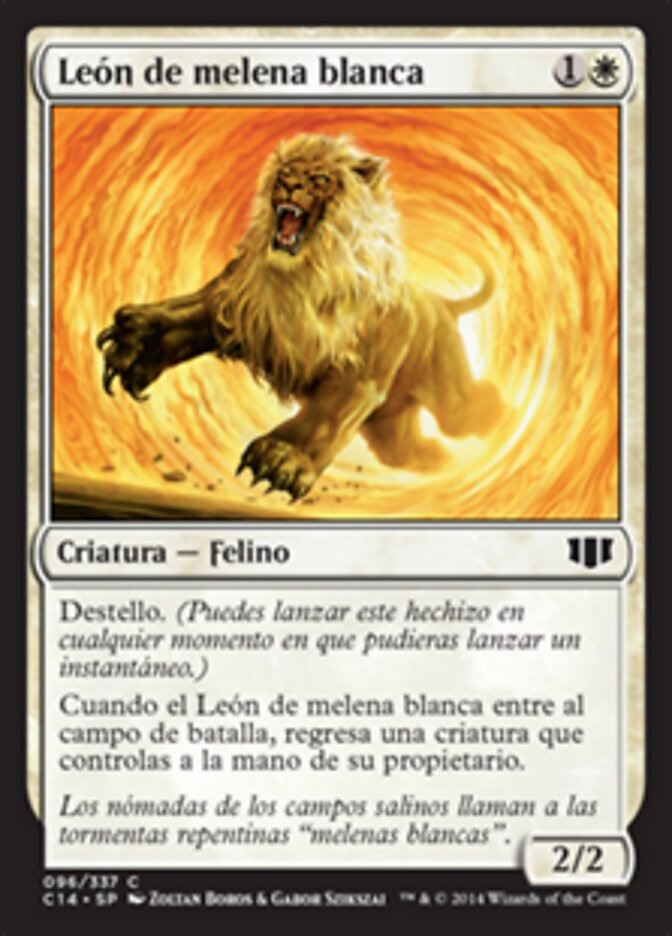 León de melena blanca