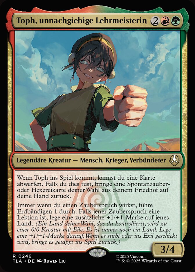 Toph, unnachgiebige Lehrmeisterin