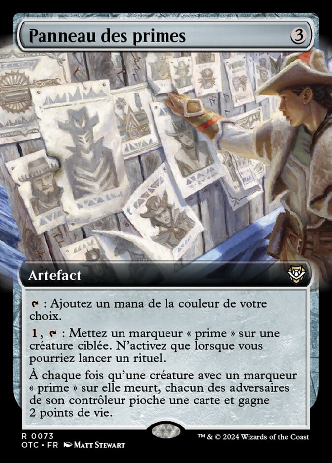 Panneau des primes