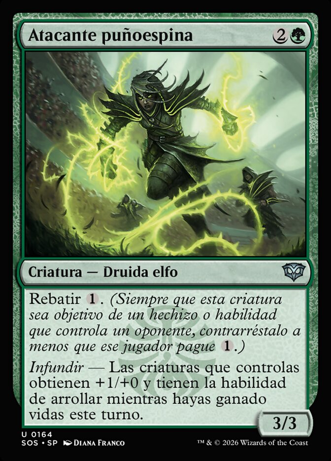 Atacante puñoespina