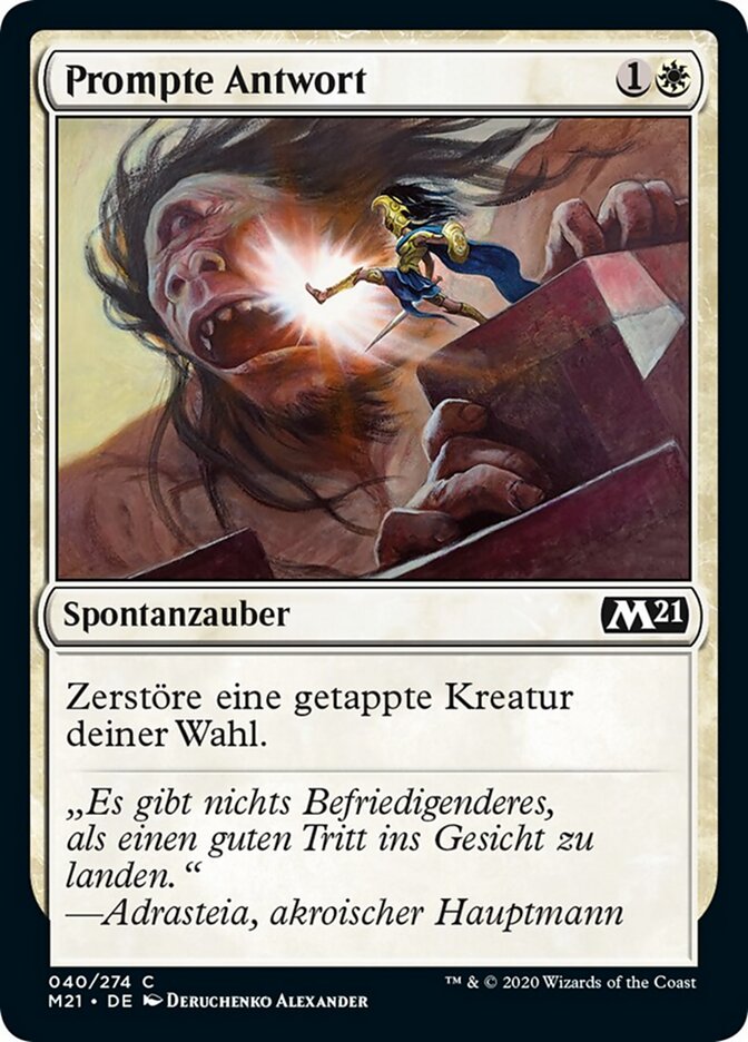 Prompte Antwort