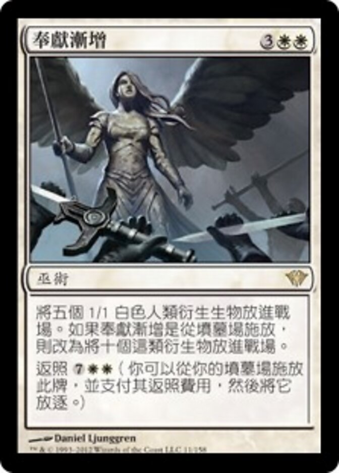 奉獻漸增
