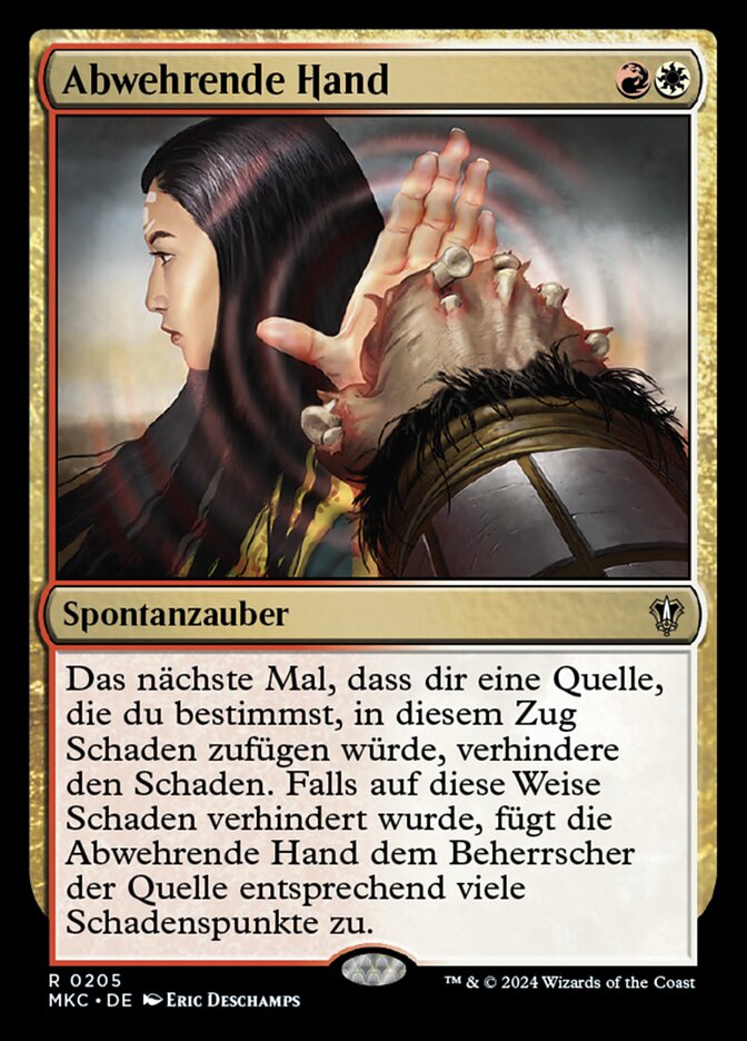Abwehrende Hand