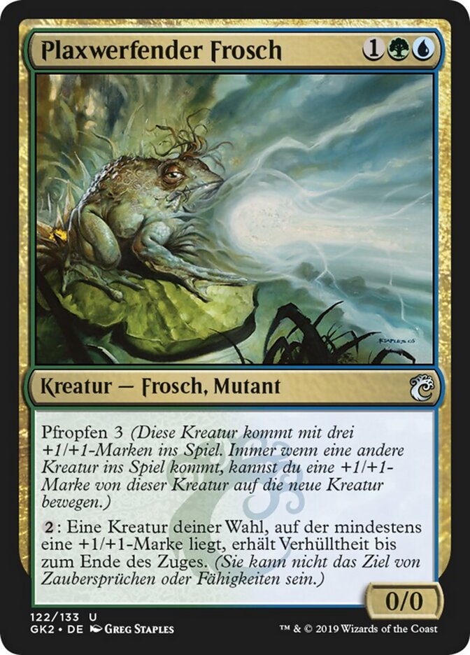 Plaxwerfender Frosch