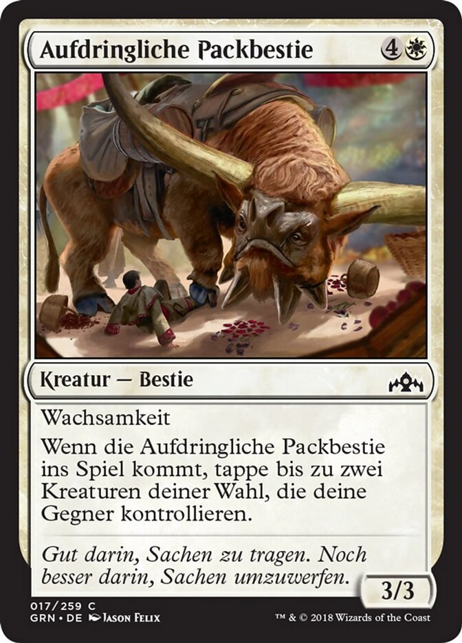 Aufdringliche Packbestie