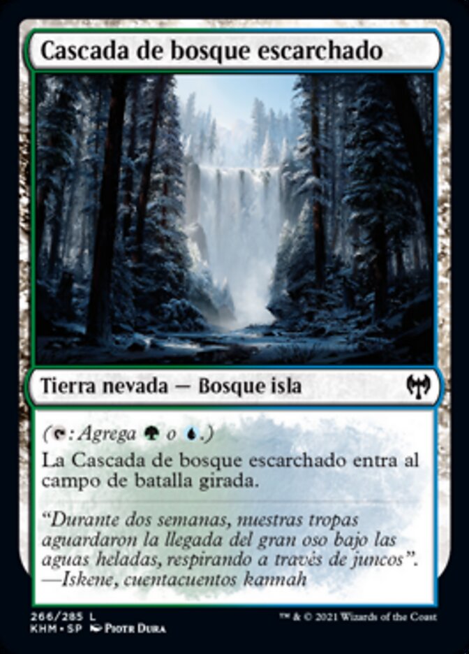 Cascada de bosque escarchado