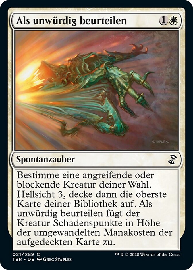 Als unwürdig beurteilen