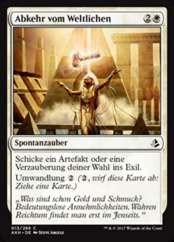 Abkehr vom Weltlichen