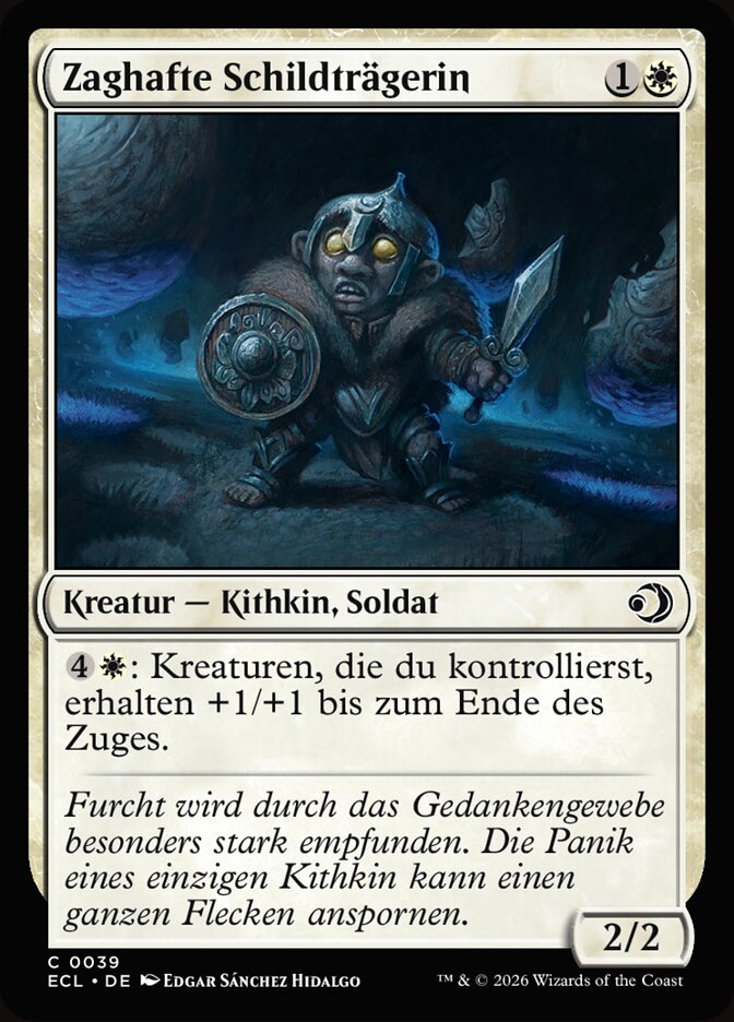 Zaghafte Schildträgerin