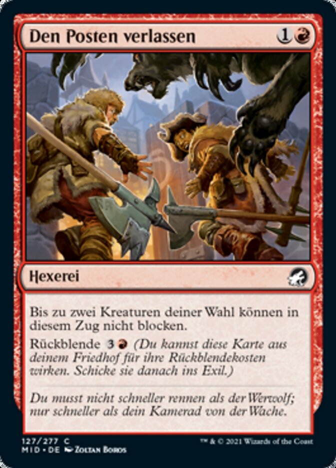 Den Posten verlassen
