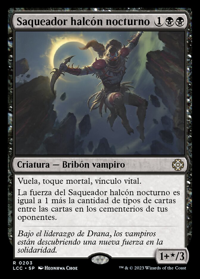 Saqueador halcón nocturno
