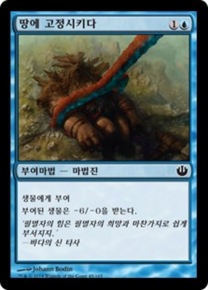 땅에 고정시키다