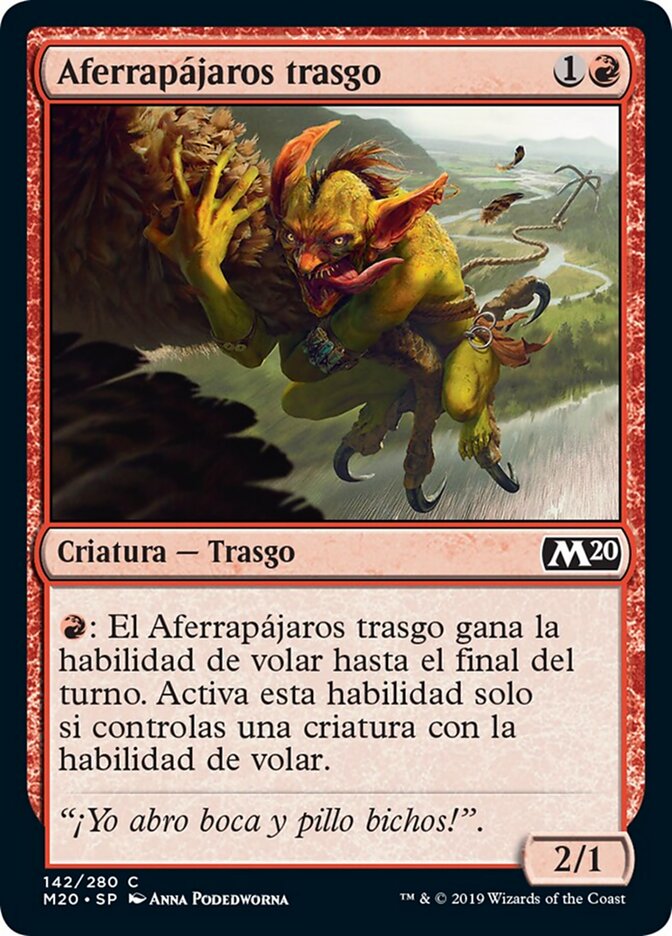 Aferrapájaros trasgo