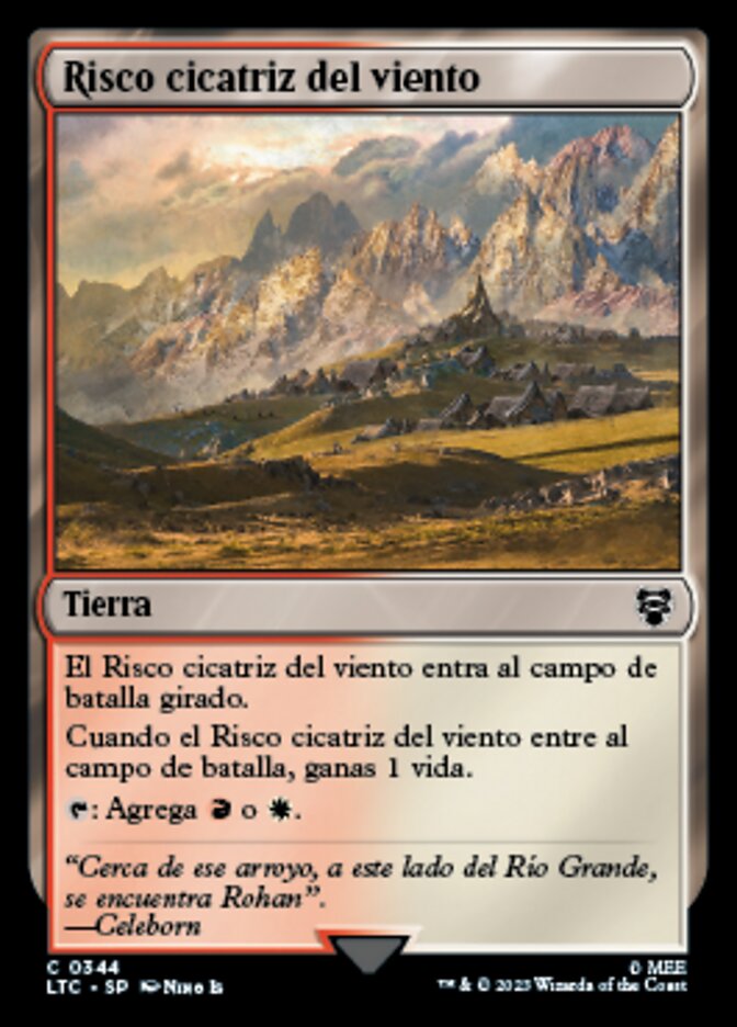 Risco cicatriz del viento