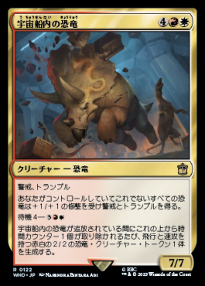 宇宙船内の恐竜