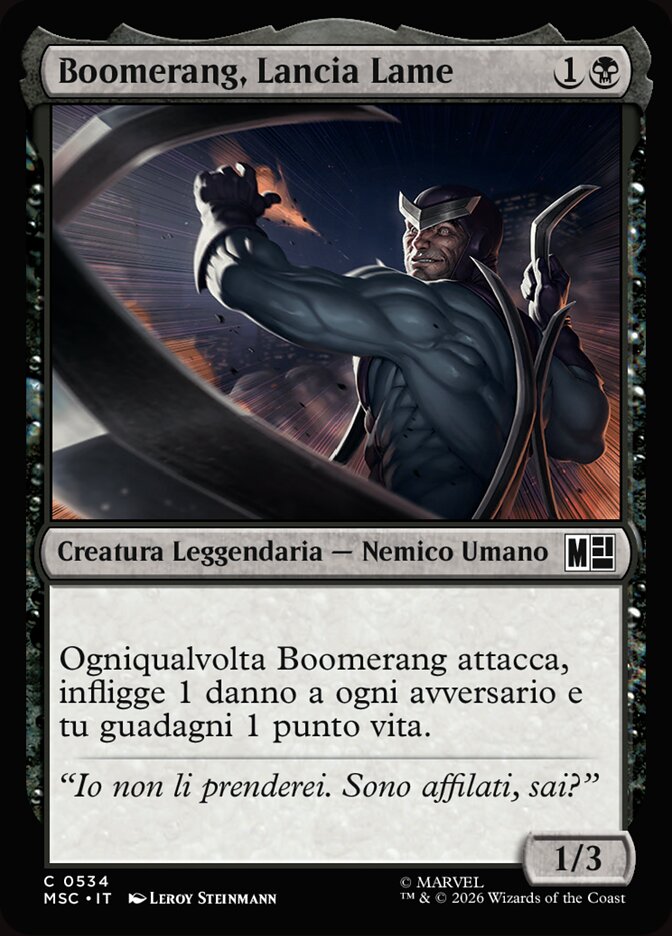 Boomerang, Lancia Lame
