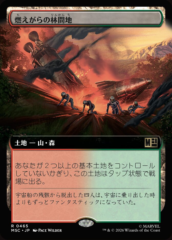 燃えがらの林間地
