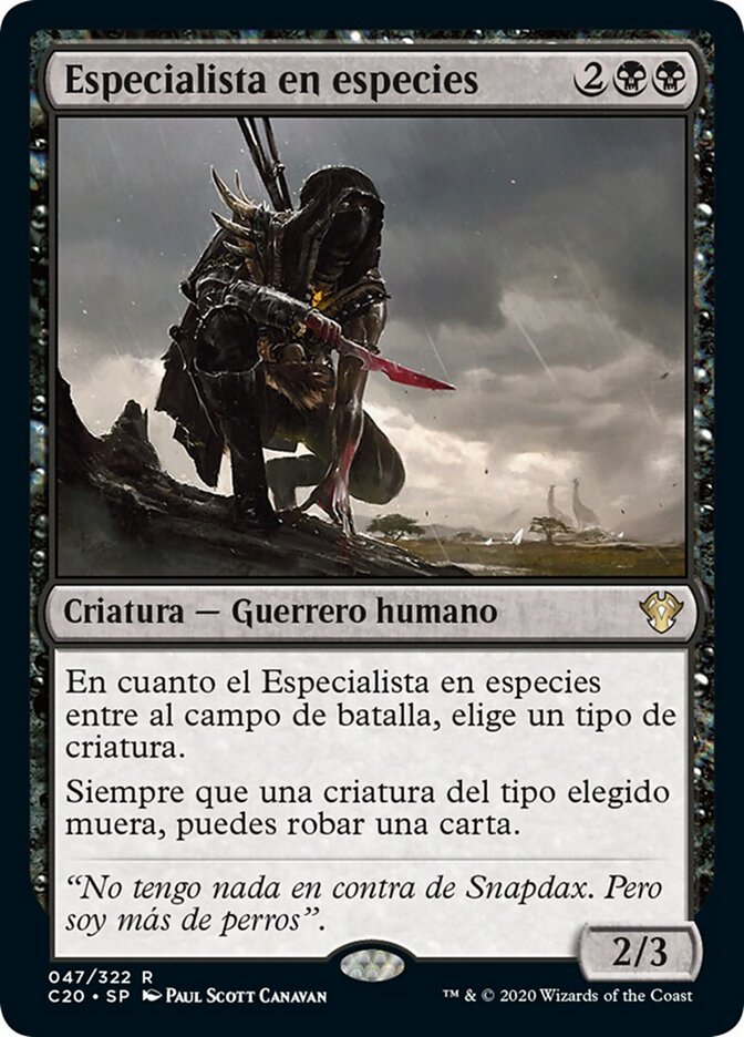 Especialista en especies
