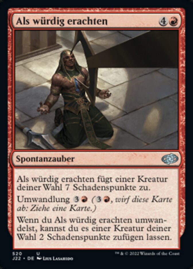 Als würdig erachten