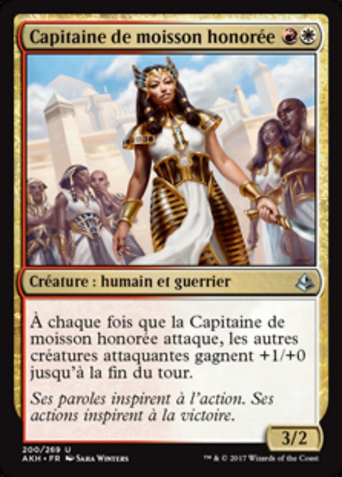 Capitaine de moisson honorée
