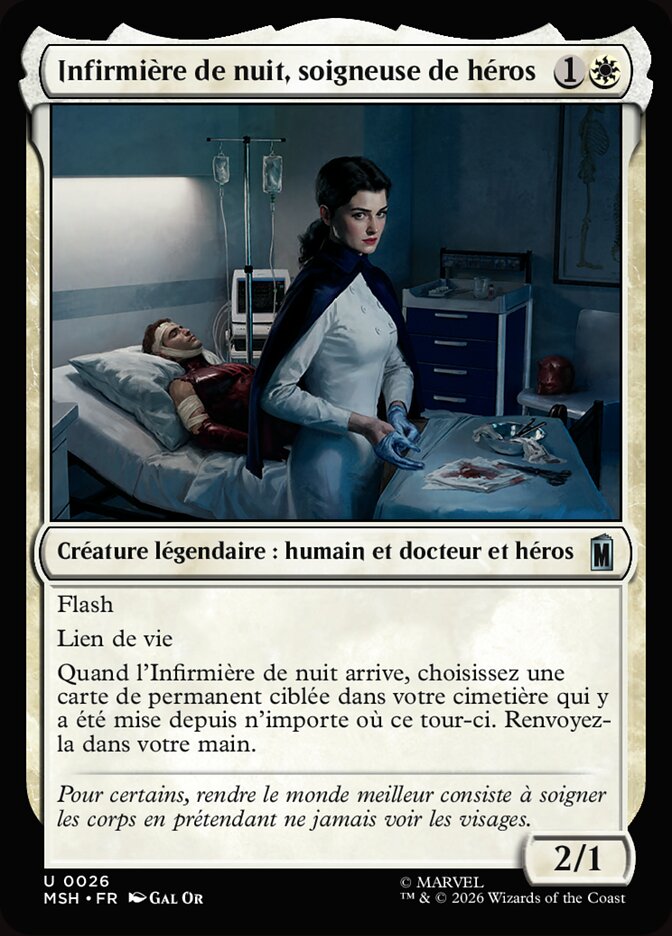 Infirmière de nuit, soigneuse de héros