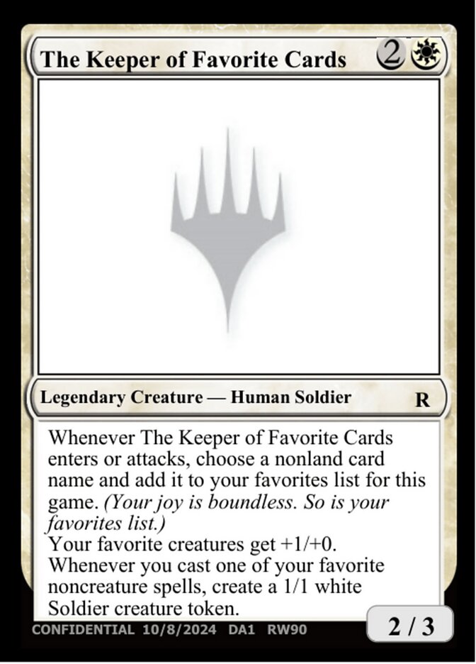 The Keeper of Favorite Cards