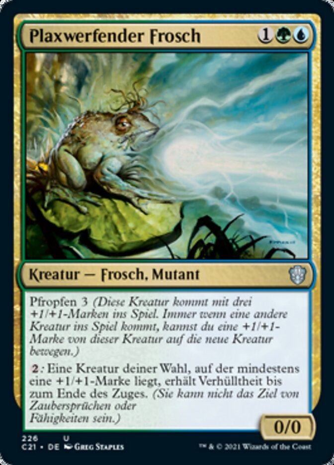 Plaxwerfender Frosch