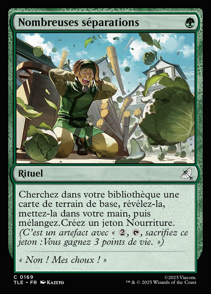 Nombreuses séparations