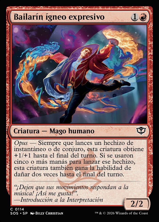 Bailarín ígneo expresivo