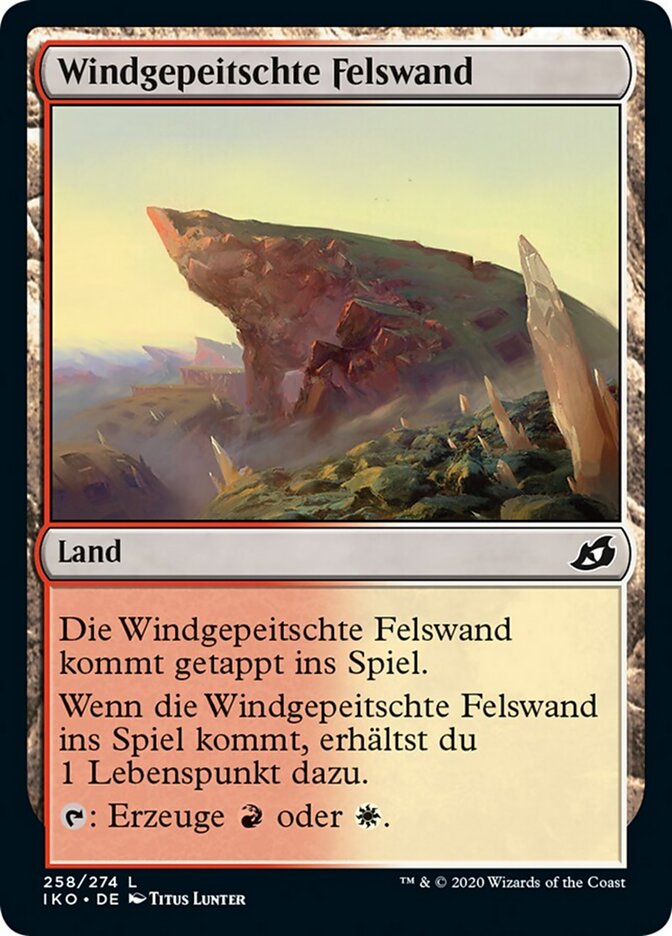 Windgepeitschte Felswand