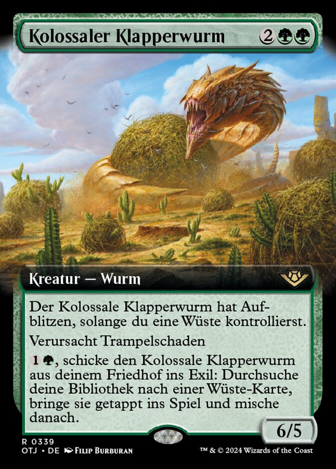 Kolossaler Klapperwurm