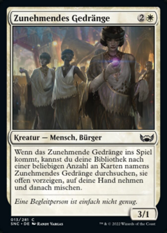 Zunehmendes Gedränge