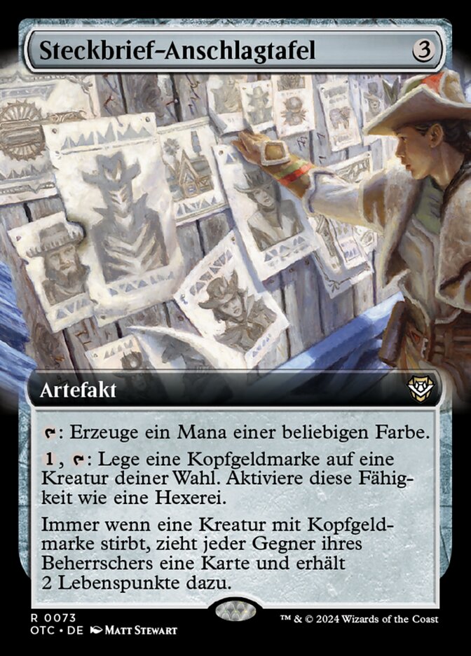 Steckbrief-Anschlagtafel