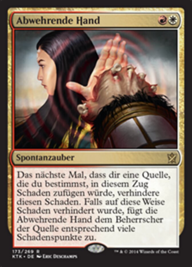 Abwehrende Hand