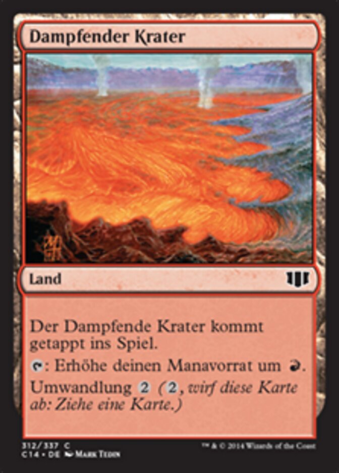 Dampfender Krater