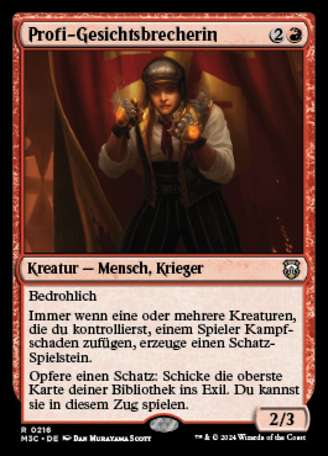 Profi-Gesichtsbrecherin