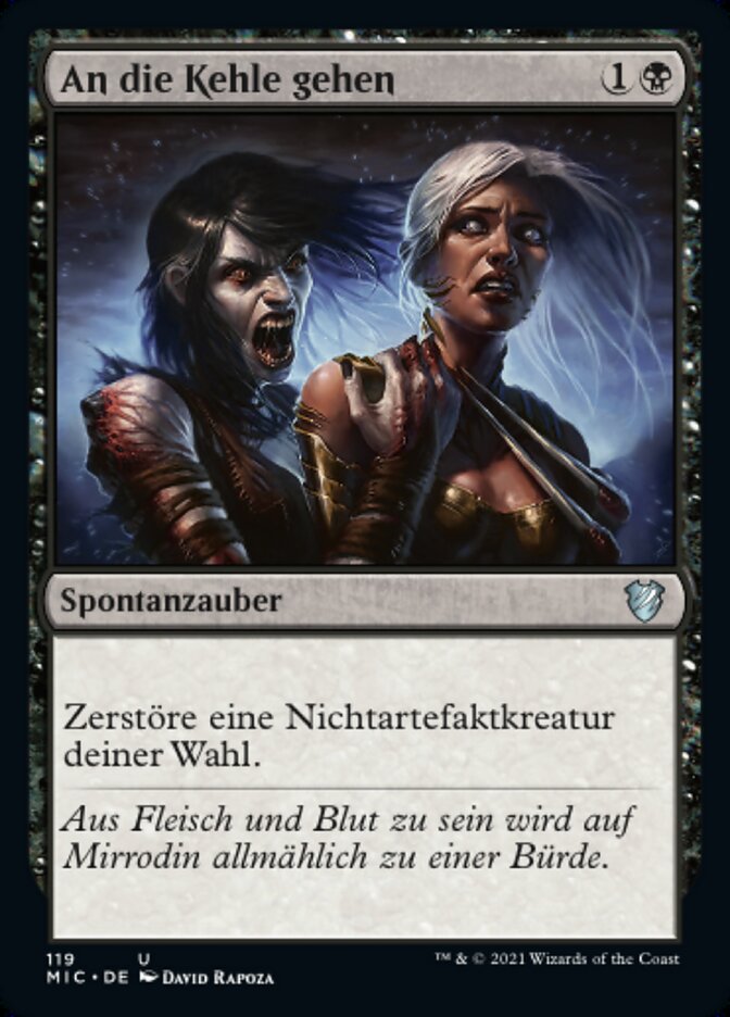 An die Kehle gehen